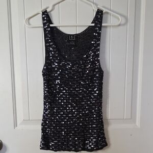 INC International Concepts Women's Black Sequin Tank Top